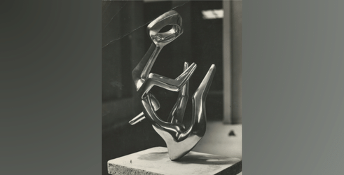 Reclining Woman 1948, sculpture by Helen Phillips