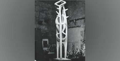 Triangular Column 1951-52, sculpture by Helen Phillips