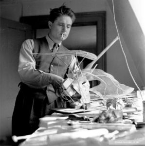 S.W. Hayter working on a model for the Camouflage Unit, London 1940, Photo Lee Miller